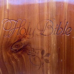 VNTG Cedar Wood Holy Bible Box